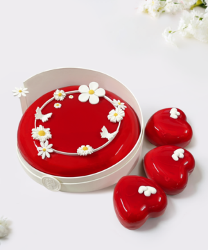 Set 4 Bánh Entremet Garden Whisper Red Glaze