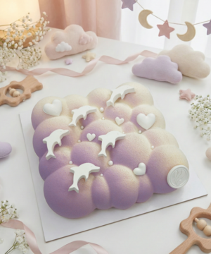 Bánh Entremet Dolphin Whispers Purple
