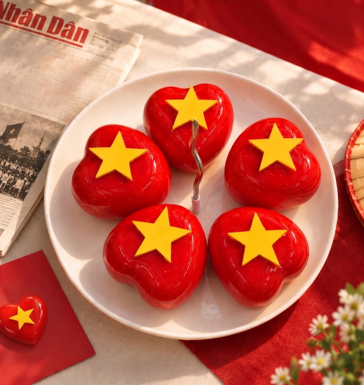 Set 5 Bánh Entremet Cờ Đỏ Sao Vàng