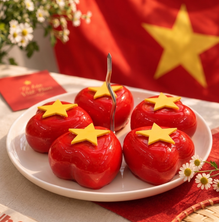 Set 5 Bánh Entremet Cờ Đỏ Sao Vàng - Ảnh 2